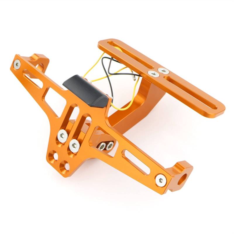 Motorrad Kennzeichenhalter Hinterer Schwanz Tidy Fender Eliminator Kit Kennzeichen Kennzeichenhalterung Halterung Motorrad Nummernschildhalter(Orange) von Janmobrian