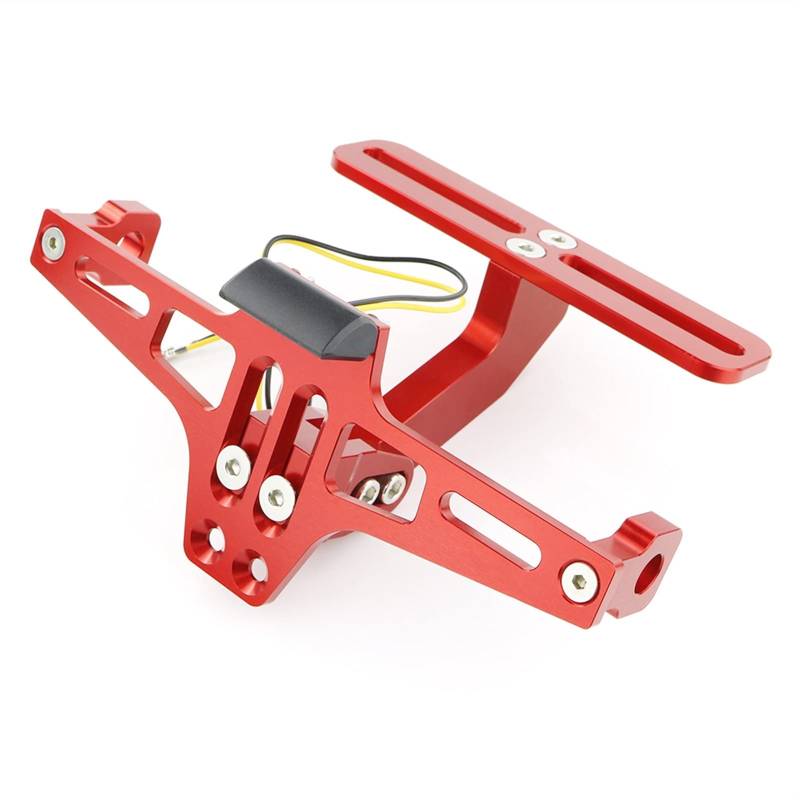 Motorrad Kennzeichenhalter Hinterer Schwanz Tidy Fender Eliminator Kit Kennzeichen Kennzeichenhalterung Halterung Motorrad Nummernschildhalter(Red) von Janmobrian