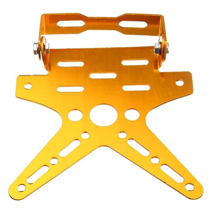 Motorrad Kennzeichenhalter Legierung Universal Motorrad Kennzeichenhalter Halterung Halterung Aluminium Eingestellte Registrierungsnummer Tellerabdeckung Motorrad Nummernschildhalter(Gold) von Janmobrian