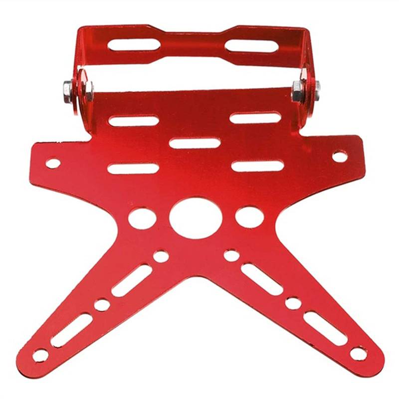 Motorrad Kennzeichenhalter Legierung Universal Motorrad Kennzeichenhalter Halterung Halterung Aluminium Eingestellte Registrierungsnummer Tellerabdeckung Motorrad Nummernschildhalter(Red) von Janmobrian