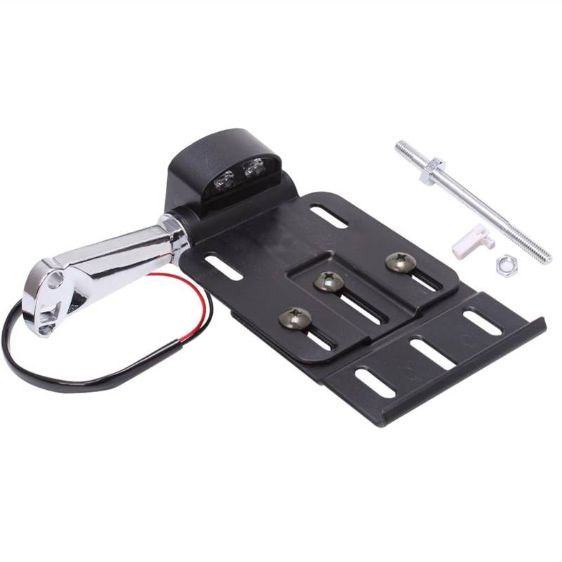 Motorrad Kennzeichenhalter Motorrad-Faltlicht-Side-Mount-Kennzeichen-Rahmen-Halter einstellbar Passt Motorrad Nummernschildhalter(B) von Janmobrian