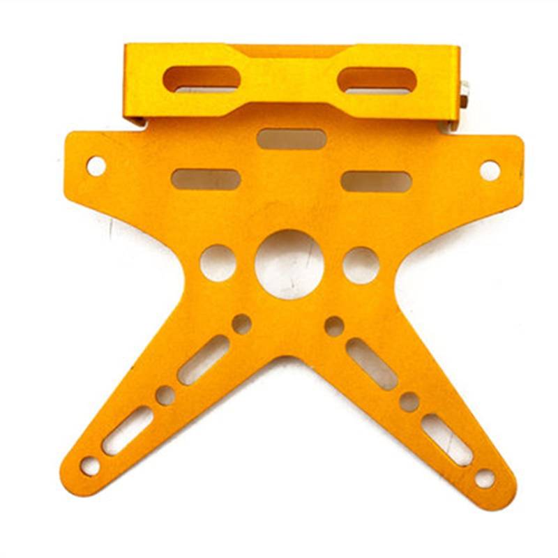 Motorrad Kennzeichenhalter Motorrad-Kennzeichen-Rack Universal-Galvanik-CNC-Aluminiumlegierung Einstellbarer Motorrad-Kennzeichen-Frame-Nummer-Abdeckung Motorrad Nummernschildhalter(Gold) von Janmobrian