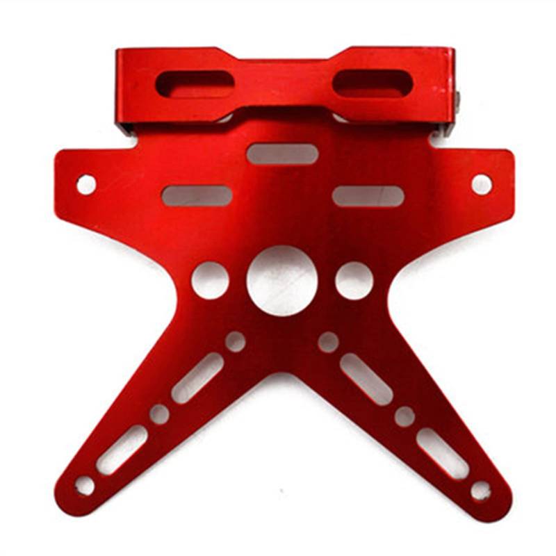 Motorrad Kennzeichenhalter Motorrad-Kennzeichen-Rack Universal-Galvanik-CNC-Aluminiumlegierung Einstellbarer Motorrad-Kennzeichen-Frame-Nummer-Abdeckung Motorrad Nummernschildhalter(Red) von Janmobrian