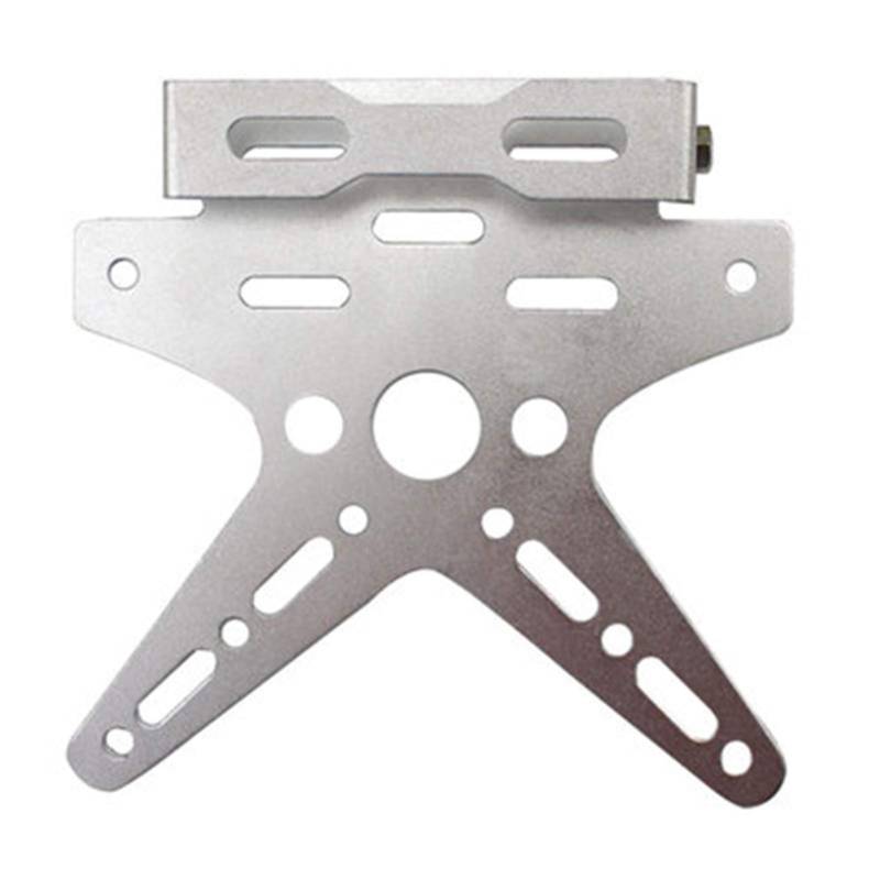 Motorrad Kennzeichenhalter Motorrad-Kennzeichen-Rack Universal-Galvanik-CNC-Aluminiumlegierung Einstellbarer Motorrad-Kennzeichen-Frame-Nummer-Abdeckung Motorrad Nummernschildhalter(Silver) von Janmobrian