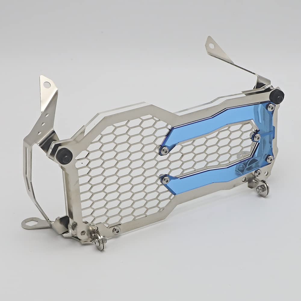 Motorrad Scheinwerfergitter Motorrad-Scheinwerfer-Beschützer-Gitter-Guard-Abdeckung Schutz Grillfit für BMW(Stainless Steel B) von Janmobrian