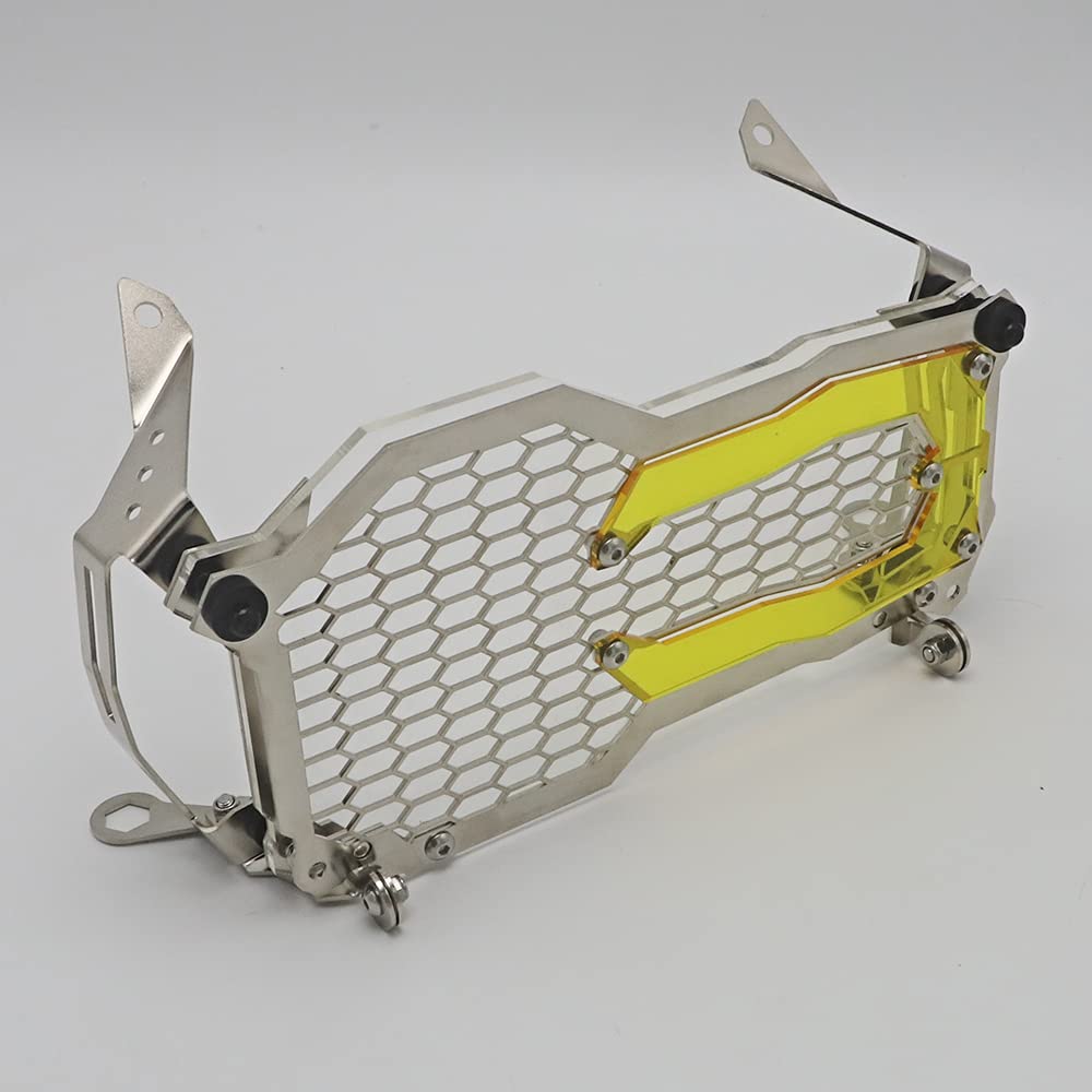 Motorrad Scheinwerfergitter Motorrad-Scheinwerfer-Beschützer-Gitter-Guard-Abdeckung Schutz Grillfit für BMW(Stainless Steel Y) von Janmobrian