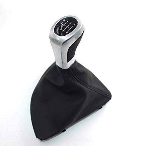 Schaltknauf,Schaltknauf Abdeckung Passend Für BMW E87 X1 Leder-Boot-Cover-Gang-Umschaltknopf 5 Geschwindigkeit 6 Speed-Stick-Schaltknöpfe Hebel CNWAGNER(6 Speed) von Janmobrian
