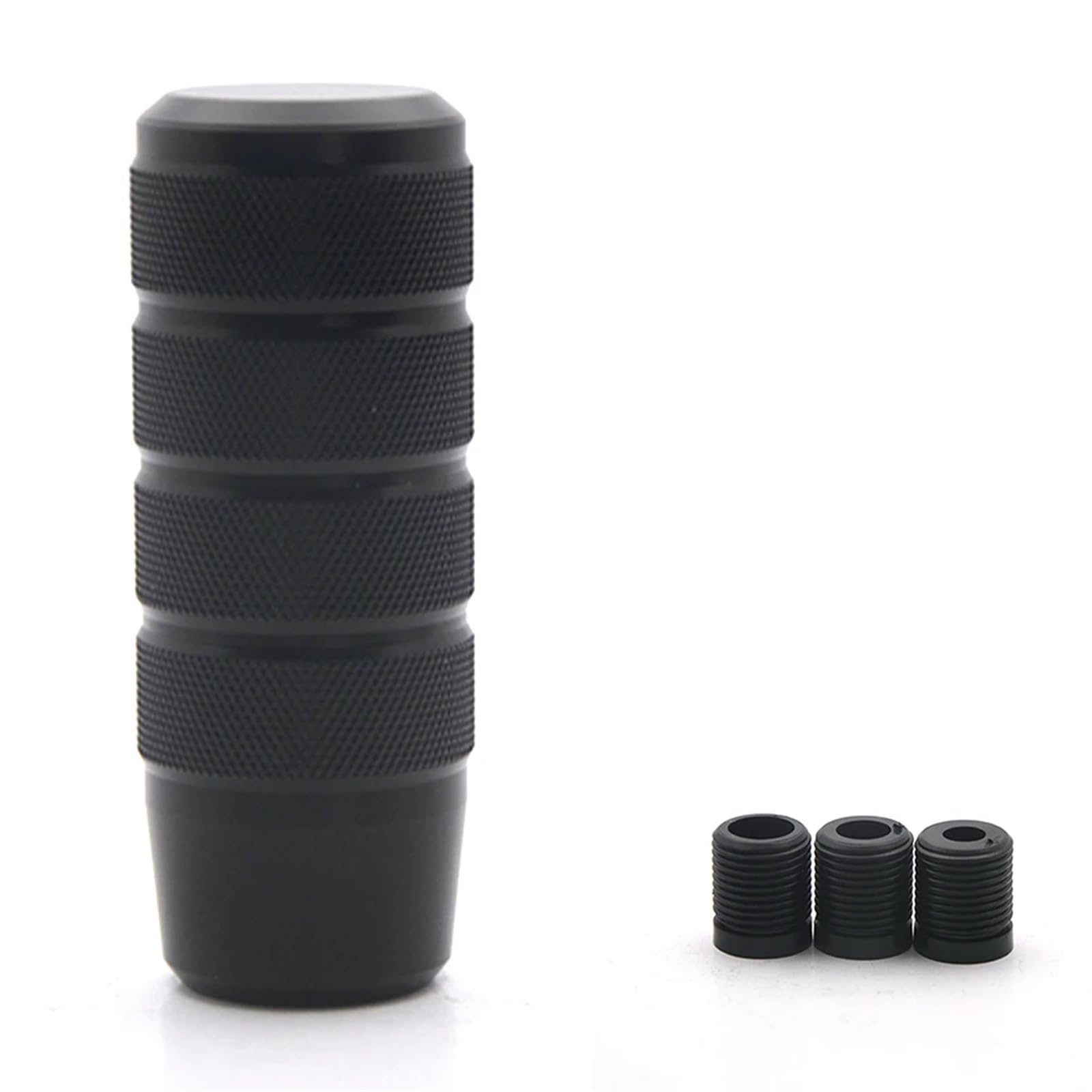 Schaltknauf,Schaltknauf Abdeckung Universeller, Rutschfester 95-mm-Schaltknauf for manuelles Getriebe, gerändelter Schaltknauf aus Aluminium(Black) von Janmobrian