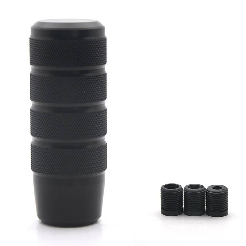 Schaltknauf,Schaltknauf Abdeckung Universeller, Rutschfester 95-mm-Schaltknauf for manuelles Getriebe, gerändelter Schaltknauf aus Aluminium(Black) von Janmobrian