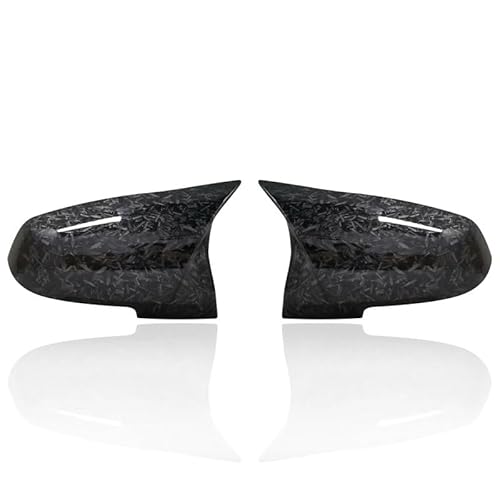 Spiegelkappen,Auto Rückspiegel Kappe 1 paar Seitenrückspiegel-Abdeckkappen Passend für BMW 1 2 3 4 Serie F20 F30 F31 F32 F34 F36 E84 2014-2018 ABS Schwarz glänzend(Forged Carbon Look) von Janmobrian