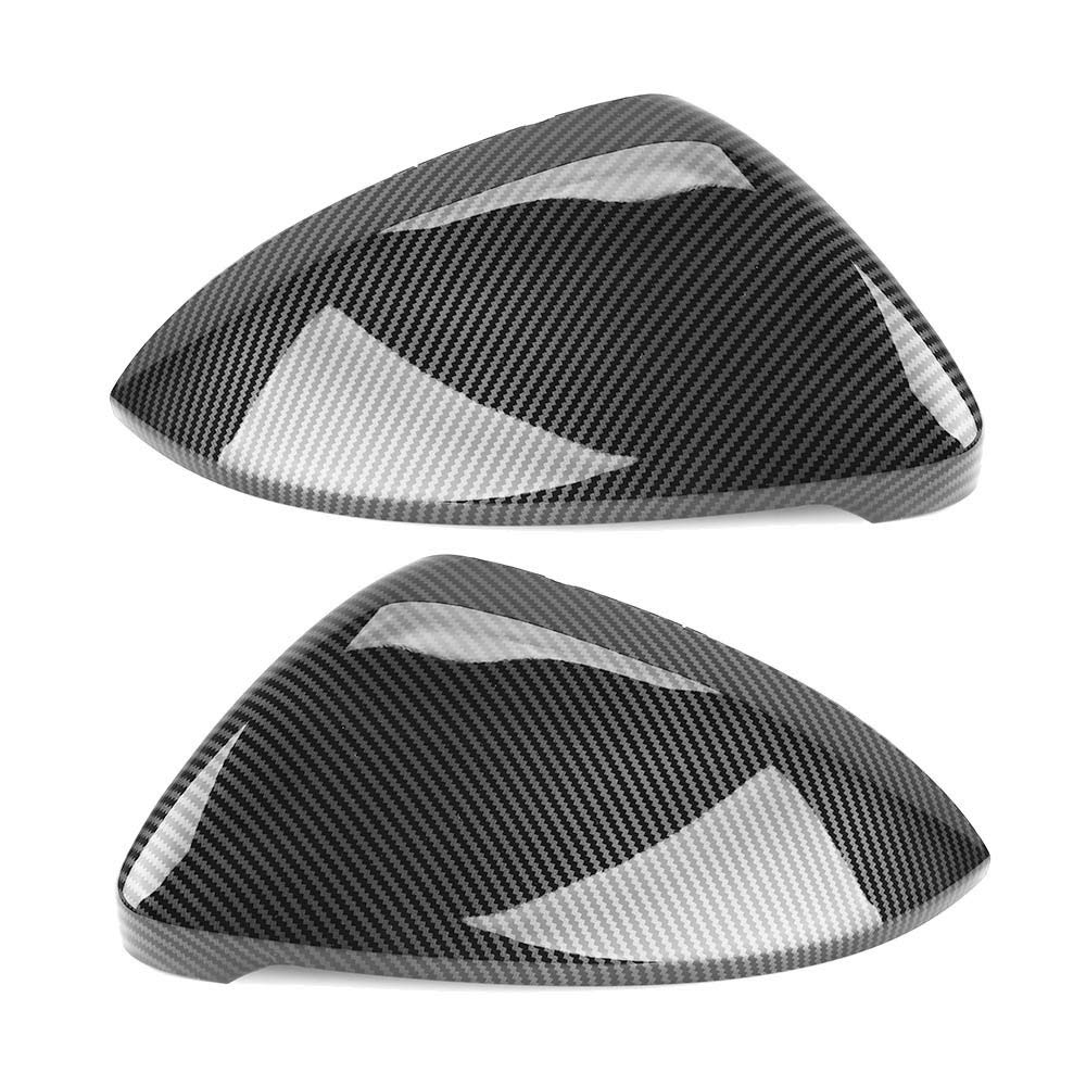 Spiegelkappen,Auto Rückspiegel Kappe 2 Stück fit verwendung for VW Golf GTI MK7 MK7.5 7 Golf 7 R Touran L Golf7 G Außenspiegel Abdeckkappen (Carbon-Effekt) ABS Carbon-Faser-Farbe von Janmobrian