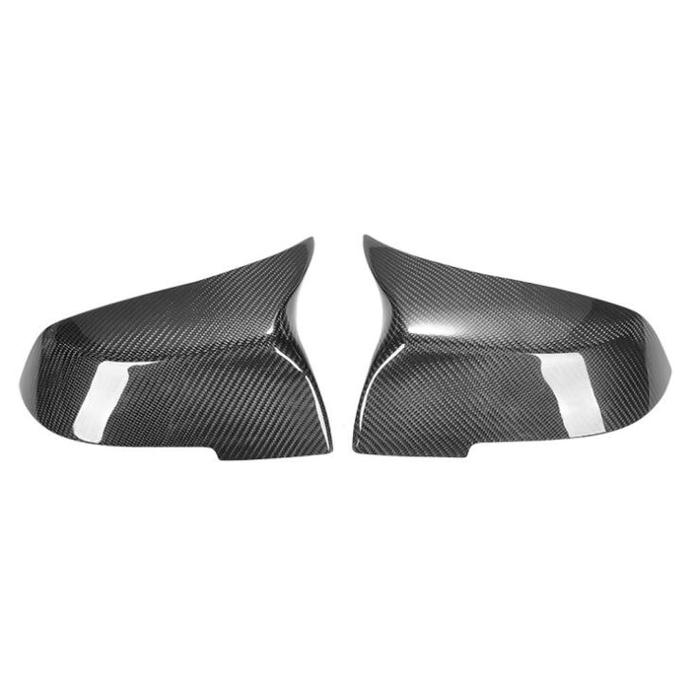 Spiegelkappen,Auto Rückspiegel Kappe Fit gebrauch für BMW 1 2 3 4 Serie 220i 328i 420i F20 F21 F22 F23 F30 F32 F33 F36 X1 Kohlefaser-Seite Rückspiegeldeckel Caps Accessorie(1) von Janmobrian