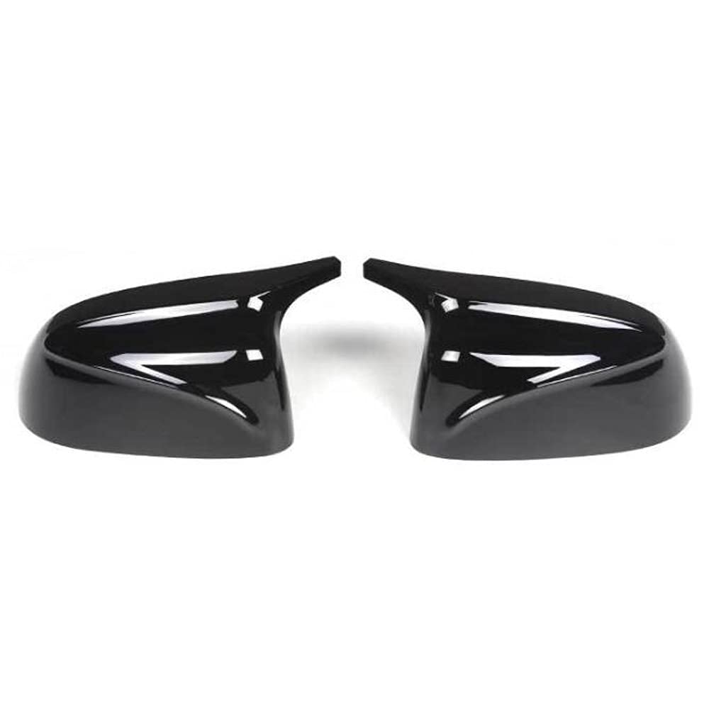 Spiegelkappen,Auto Rückspiegel Kappe Kohlefaser/ABS Rückspiegelabdeckungen fit verwendung for BMW X3 G01 X4 G02 X5 G05 X6 G06 X7 G07 2018-2022 M Stil ABS Schwarz Glänzend(2) von Janmobrian