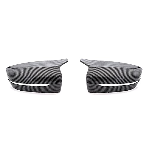 Spiegelkappen,Auto Rückspiegel Kappe Kohlefaser Außenseite Rückspiegel Abdeckung Trim Fit Verwendung For BMW 5/6/7/8- Serie G11 G12 G14 G15 G16 G30 G31 G32 2017 2018 2019 2020(Carbon pattern-2pcs) von Janmobrian