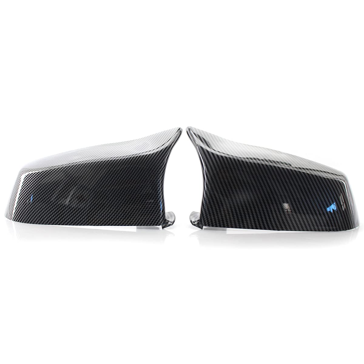 Spiegelkappen,Auto Rückspiegel Kappe Kohlefaser Helle Schwarze Seite Rückspiegeldeckel Fit Verwendung For BMW 5 6 7 Serie E60 F10 F07 E63 525I 530I 740LI 75 0I 760LI 730LI.(3) von Janmobrian