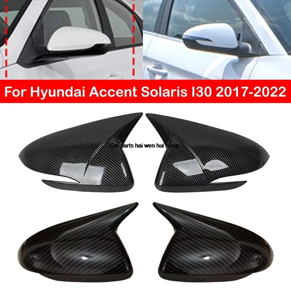 Spiegelkappen,Auto Rückspiegel Kappe Passend für Hyundai Accent Solaris I30 2017-2022 Auto Rückspiegel Seitenspiegel Abdeckung Aufkleber Flügelkappe Außentürgehäuse Verkleidung Kohlefaser(No Light Car Spiegelkappen,Auto Rückspiegel Kappe Passend für Hyundai Accent Solaris I30 2017-2022 Auto Rückspiegel Seitenspiegel Abdeckung Aufkleber Flügelkappe Außentürgehäuse Verkleidung Kohlefaser(No Light Car von Janmobrian