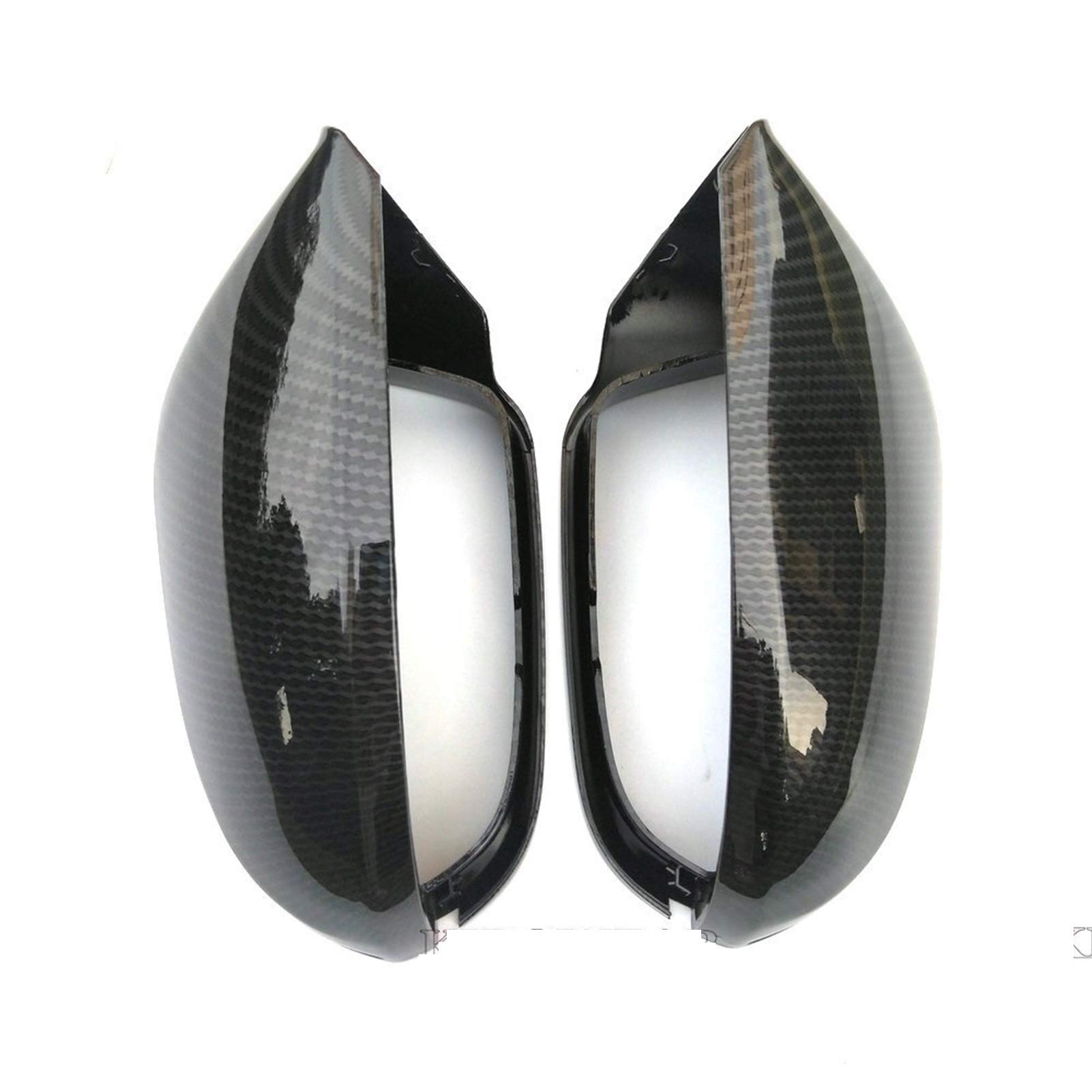 Spiegelkappen,Auto Rückspiegel Kappe Seitenspiegelverkleidung fit verwendung für A6 S6 C7 4G Carbon Look Caps 2014 2015 2012 2013 2016 2017 2018 Zubehör Allroad(Has blind spot holes) von Janmobrian
