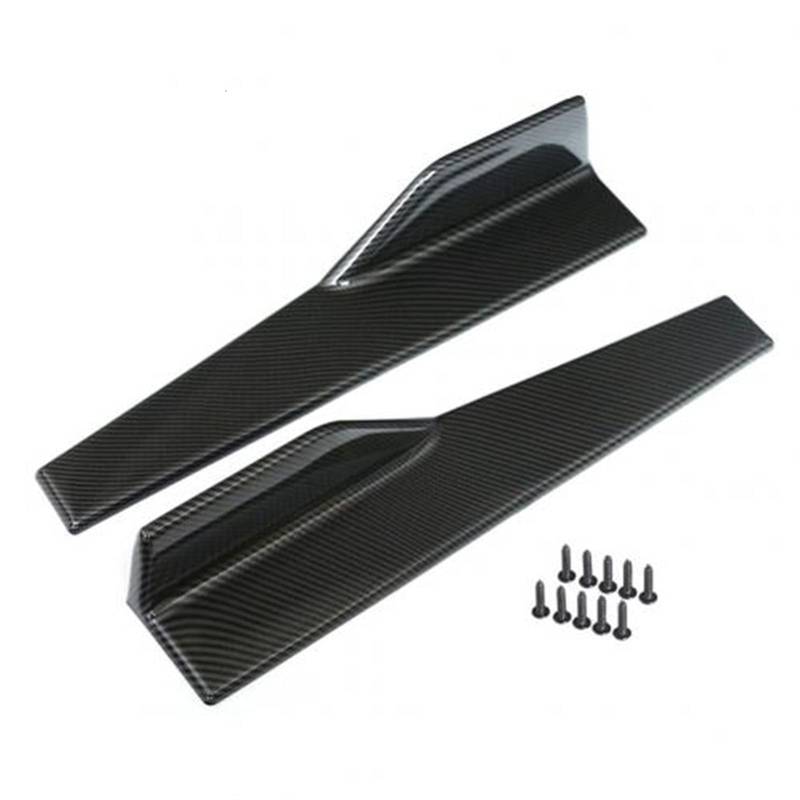 Spoiler,Heckspoiler 2 stücke Universal Auto Side Rock Rocker Splitter Winglet Seitenflügel Stoßfängerlippe Stoßstange Black Faser Look Side Rock(Carbon Fiber Texture) von Janmobrian