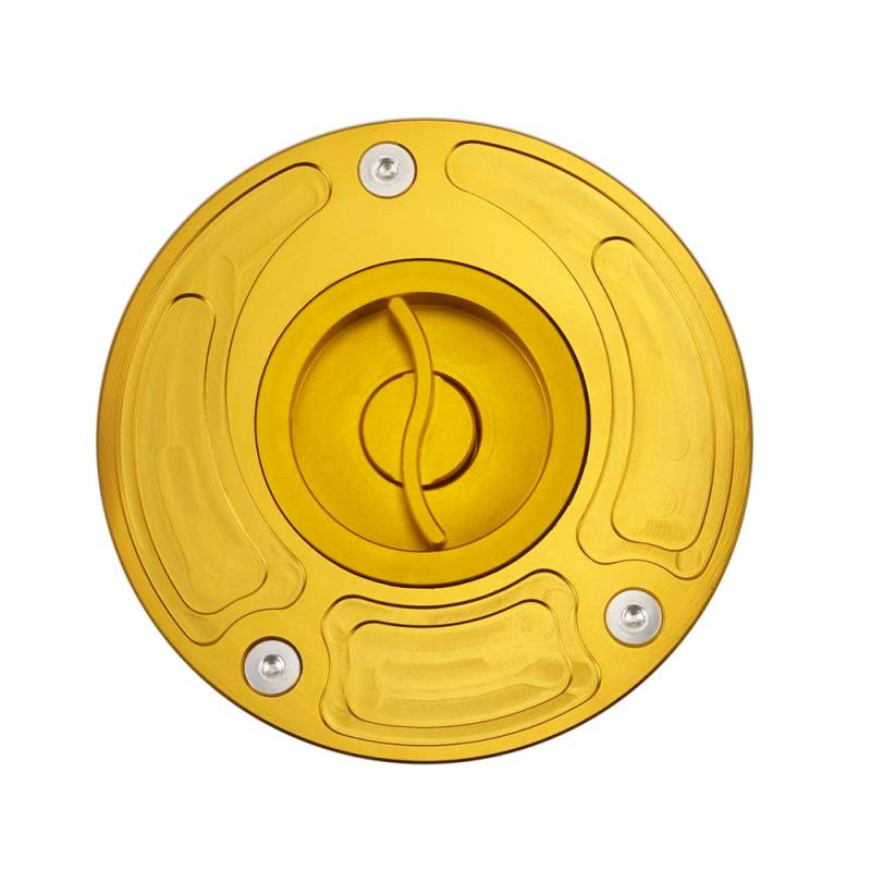 Tankdeckel,Motorrad Tankdeckel CNC Motorrad Kraftstofftank Gaskappe Abdeckung Keyless Fit Verwendung für Suzuki GSXR600 GSXR750 GSXR1000 SV650 SV1000 SFV650 GSF 650 1250 Bandit(Gold) von Janmobrian