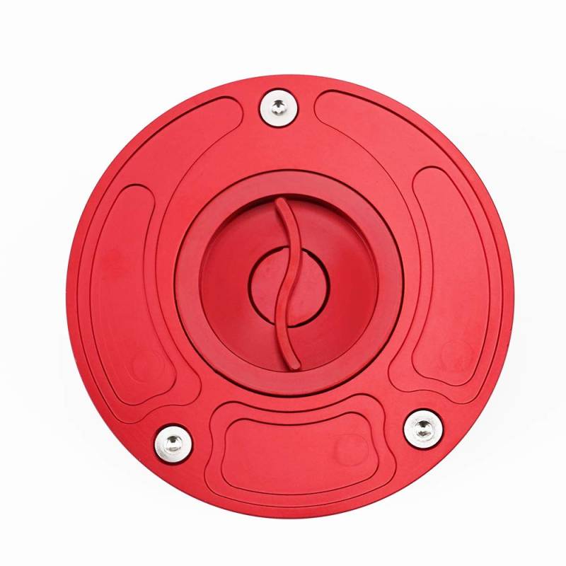 Tankdeckel,Motorrad Tankdeckel CNC Motorrad Kraftstofftank Gaskappe Abdeckung Keyless Fit Verwendung für Suzuki GSXR600 GSXR750 GSXR1000 SV650 SV1000 SFV650 GSF 650 1250 Bandit(Red) von Janmobrian