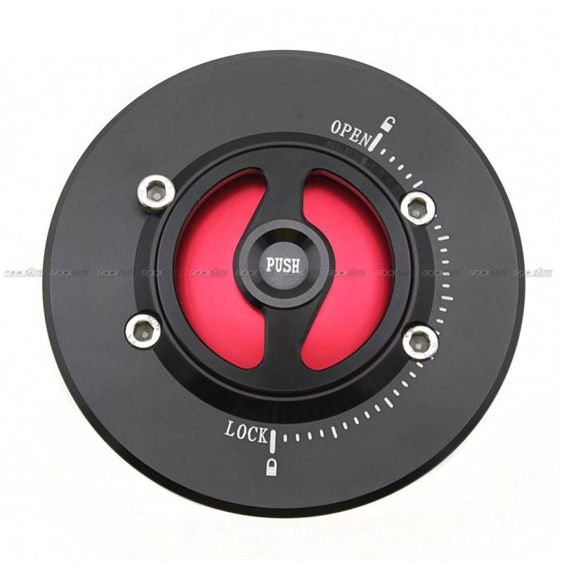 Tankdeckel,Motorrad Tankdeckel Motorrad-Gas-Kraftstoff-Tankdeckelabdeckung(Red) von Janmobrian