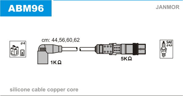 Zündleitungssatz Janmor ABM96 Zündleitungssatz Janmor ABM96 von Janmor