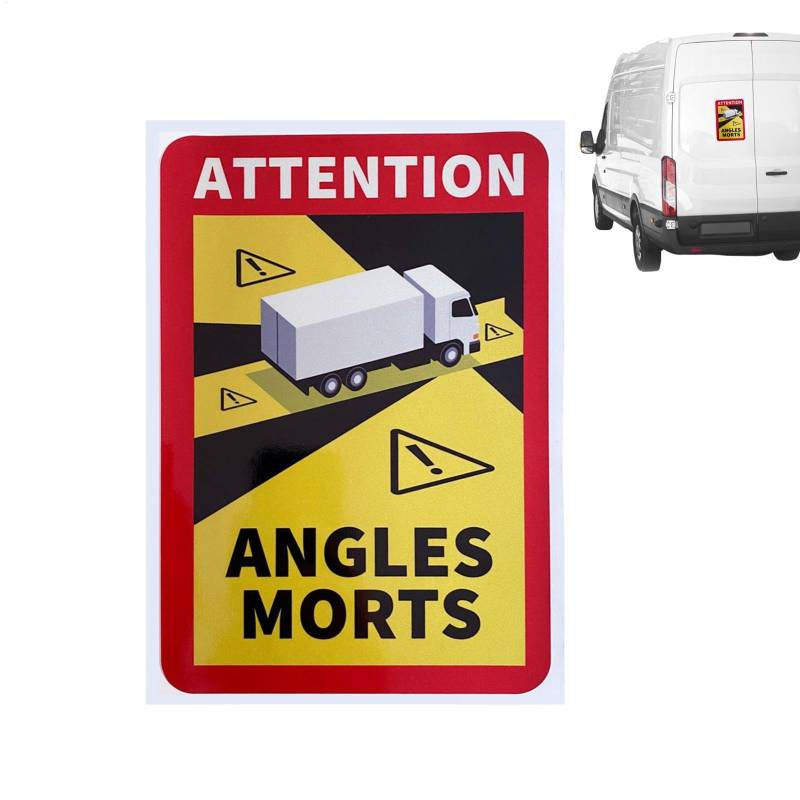 Aufkleber Für Den Toten Winkel Im Auto – Aufkleber „Achtung Toter Winkel“ Anti-Licht-Automobil-Warnaufkleber „Caution Angle Mort“, Winkelaufkleber „Achtung“ – Aufkleber „Achtung Winkel Mort“, Starker von Janurium