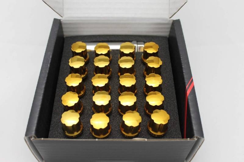 Japan Racing Radschrauben M12x1,5 Gold Radbolzen Satz 20x Felgenschloss von PGONA
