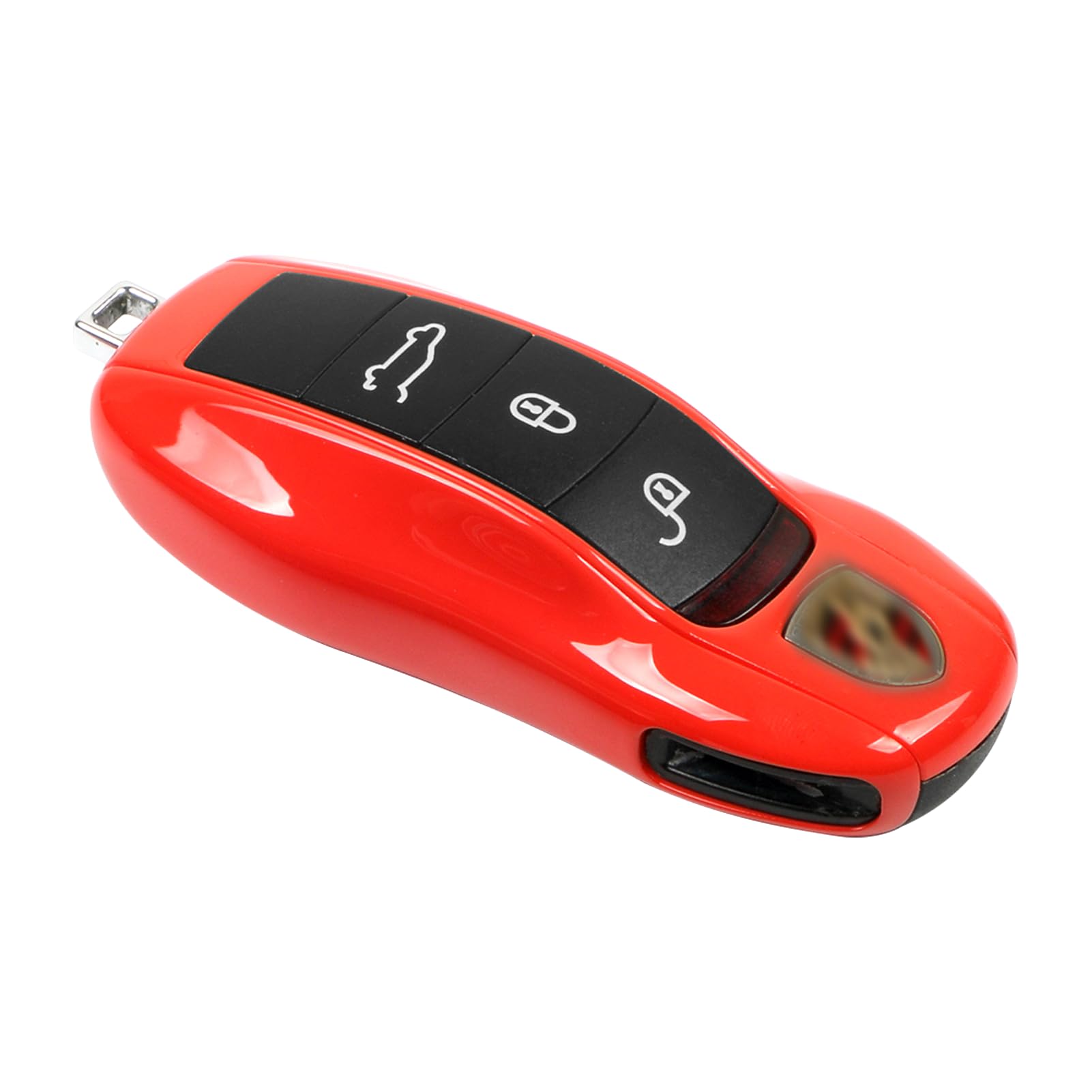 Jaronx Kompatibel mit Porsche Schlüsselanhänger-Abdeckung, kompatibel mit Porsche Cayenne Panamera Macan Cayman 911 Kompatibel mit Porsche Zubehör (Lava Orange) von Jaronx