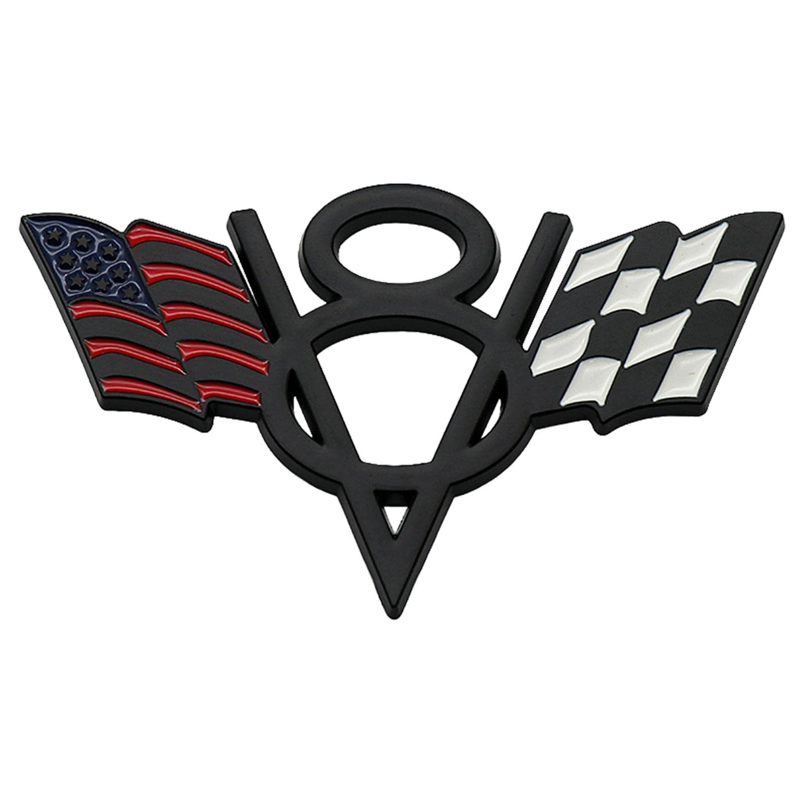 Jatour USA American Flag V8 Emblem Sticker Badge Car Head Side Fender Rear Trunk 3D Metal Emblem Badge Decal fit Corvette von Jatour