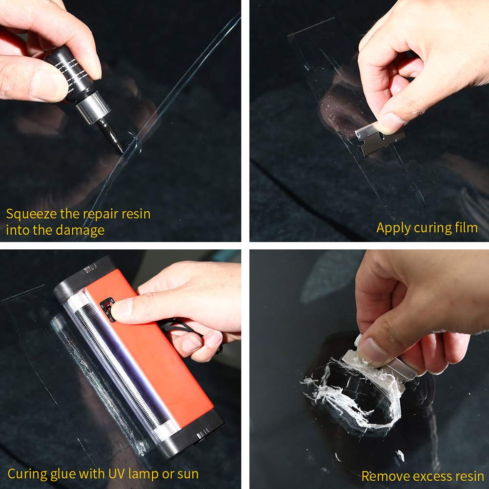 Jauarta Automobilglas Reparatur Flüssiger Auto Fenster Glas Riss Chip Reparaturwerkzeugauto -Reparaturwerkzeuge Reparaturwerkzeuge (Schwarz) von Jauarta