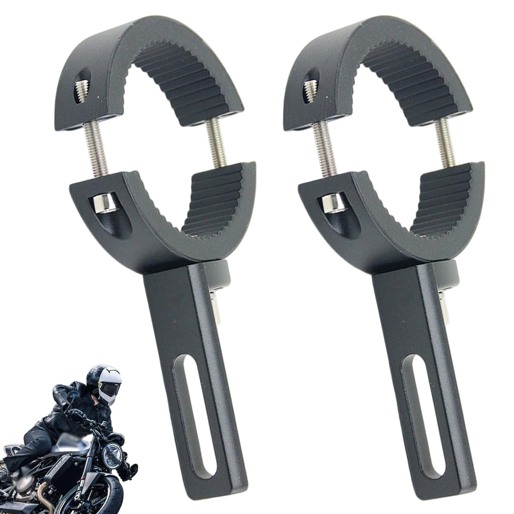 2pcs Light Bar Monting Brackets, einstellbare Motorrad-Scheinwerfermontage, Mehrzweck-Aluminiumlegierung vordere Gabellampenhalter für Motorrad 2pcs Light Bar Monting Brackets, einstellbare Motorrad-Scheinwerfermontage, Mehrzweck-Aluminiumlegierung vordere Gabellampenhalter für Motorrad von Jcasbdn