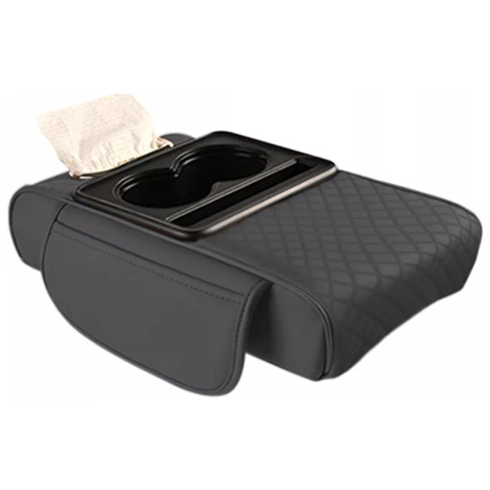 Auto Armlehre Kissen, weiche Leder-Auto Arm Ruhendeabdeckung, 4-in-1-Multifunktionalfahrzeugarmlehre mit Gewebebox, 2 Tasse Halter und Seitentasche Auto Armlehre Kissen, weiche Leder-Auto Arm Ruhendeabdeckung, 4-in-1-Multifunktionalfahrzeugarmlehre mit Gewebebox, 2 Tasse Halter und Seitentasche von Jcasbdn