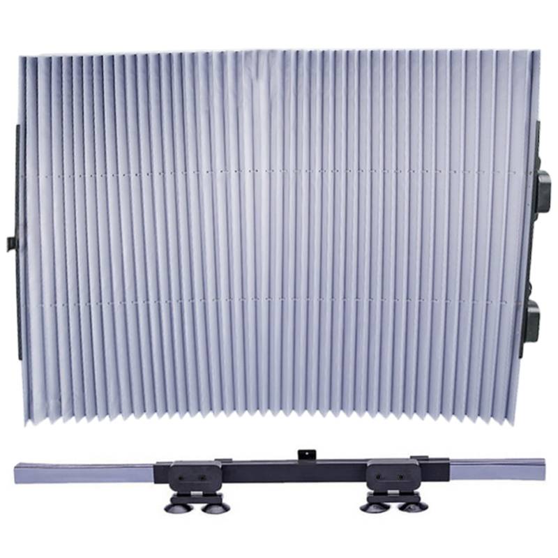 Einziehbarer Windschutzscheibe Sonnenschatten Cuttable 26x55 Autofensterton für Vorder- oder Rückseite mit Saugbecher wasserdicht und Sonne Reflektierende Aluminiumfolie Sonnenschutz für Zuhause, Büro von Jcasbdn