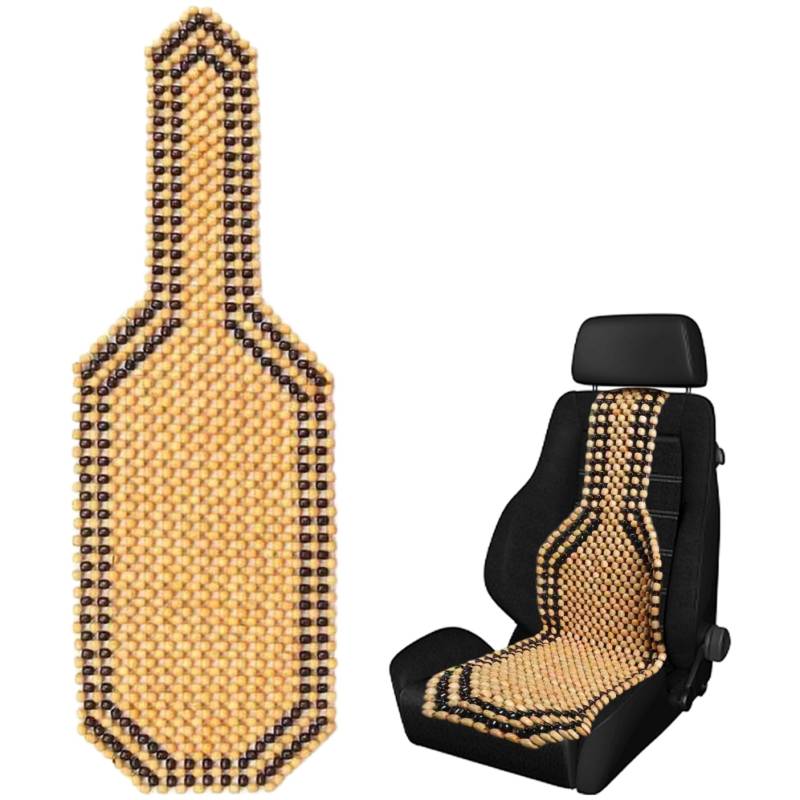 Jcasbdn Perlen Autositz Deckung natürlicher Holz Perlen Sitz Cover Kühle erfrischende Rückenmassage Komfortkissen Matte Universal von Jcasbdn
