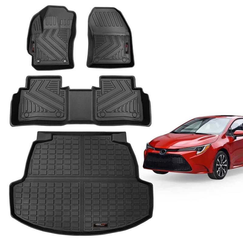 Jdeymat Auto-Fußmatten und Kofferraumauskleidung für Toyota Corolla Limousine 2020–2023 Gummi Allwetterzubehör (Nicht passend für Schrägheck) von Jdeymat