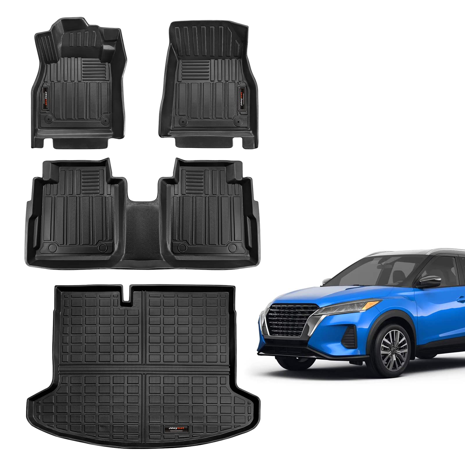 Jdeymat Individuelle Passform Fußmatten 2-reihig & Kofferraum-Cargo-Liner Set kompatibel für 2018–2023 Nissan Kicks Zubehör Jdeymat Individuelle Passform Fußmatten 2-reihig & Kofferraum-Cargo-Liner Set kompatibel für 2018–2023 Nissan Kicks Zubehör von Jdeymat