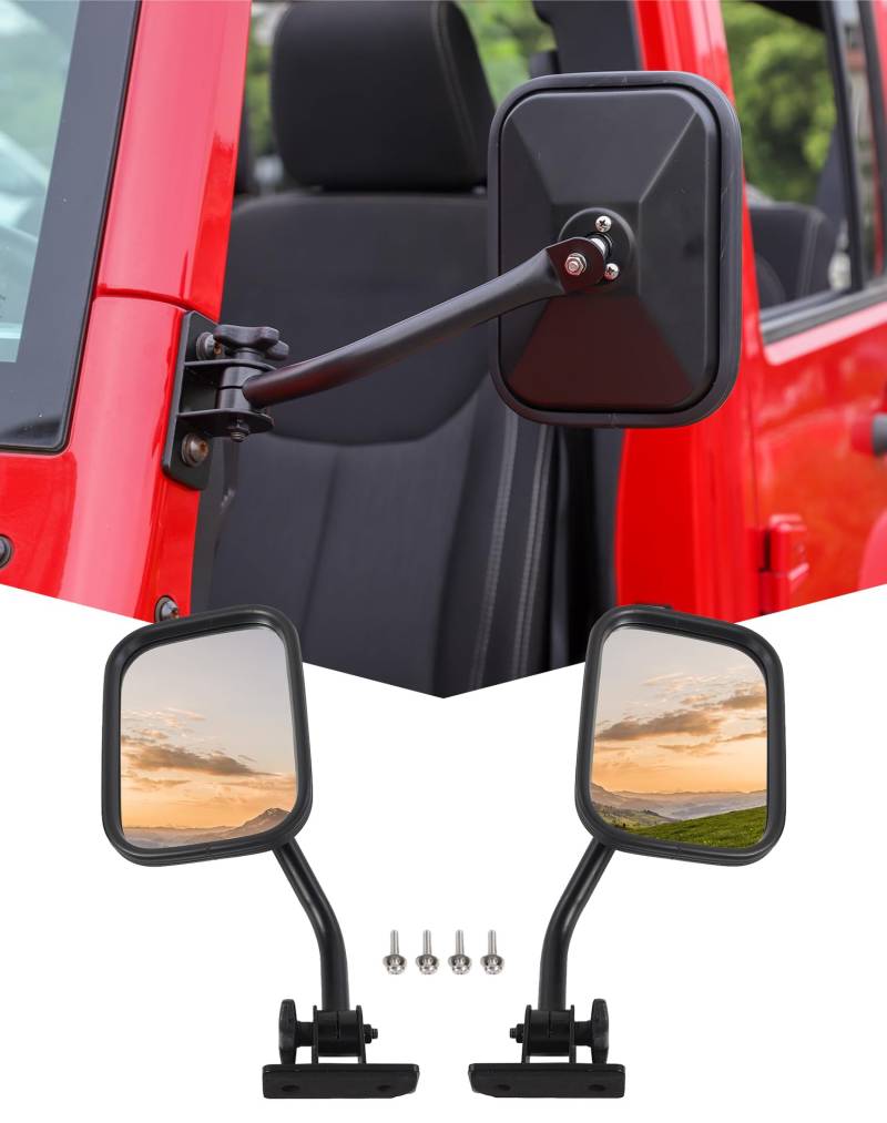 JeCar Außenspiegel mit Schnellentriegelung für Jeep Wrangler TJ JK JKU 1997–2018 von JeCar