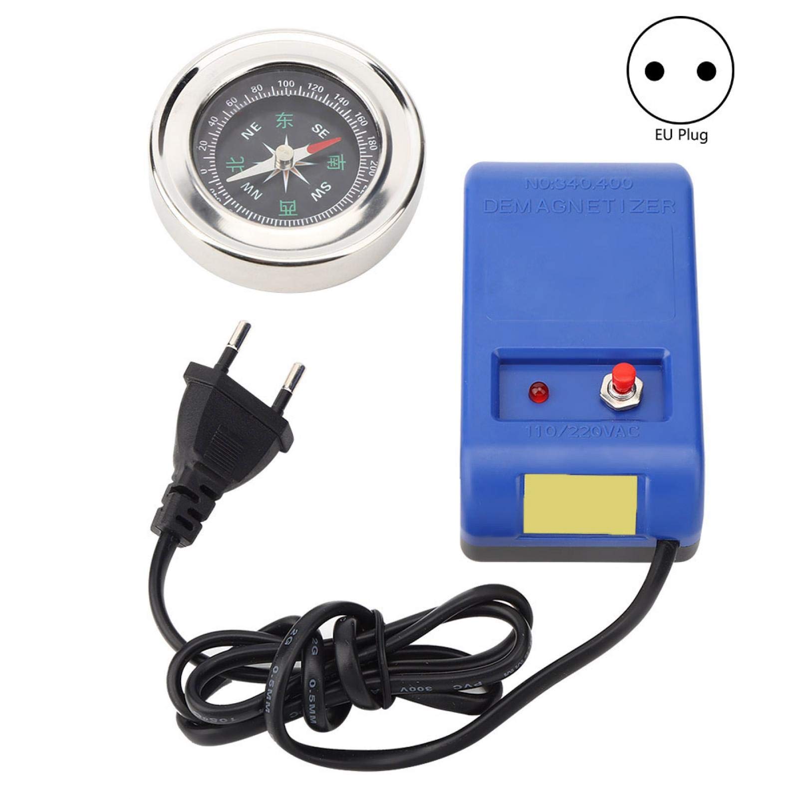 Jeanoko Entmagnetisierer Elektrische Entmagnetisierungswerkzeuge mit Entmagnetisierer, Set Kompass für Uhrenreparatur, 110 V-220 V von Jeanoko