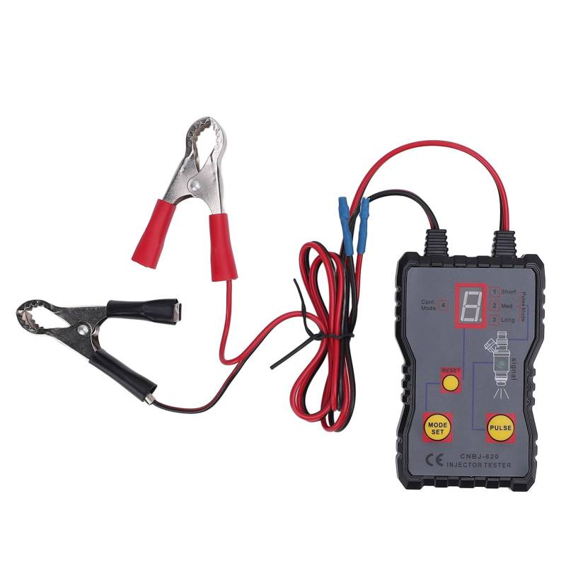Jeanoko Kraftstoffinjektor-Tester Diagnosewerkzeug 4 Impulsmodi 12V Stromquelle mit Digitalem Display für Automobilmotorcycle CNBJ-620 von Jeanoko