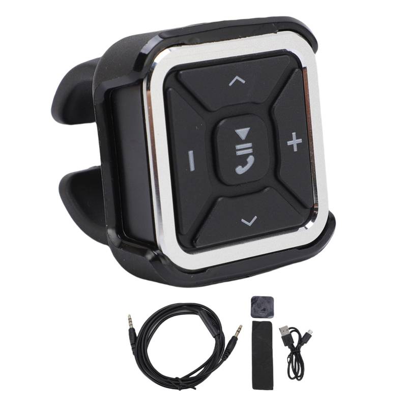 Jectse Bluetooth Medienknopf mit Lenkradhalterung, Fingerspitzenreino Bluetooth Fernbedienung, Drahtloser Musik und Lautstärkeregler für das Auto von Jectse