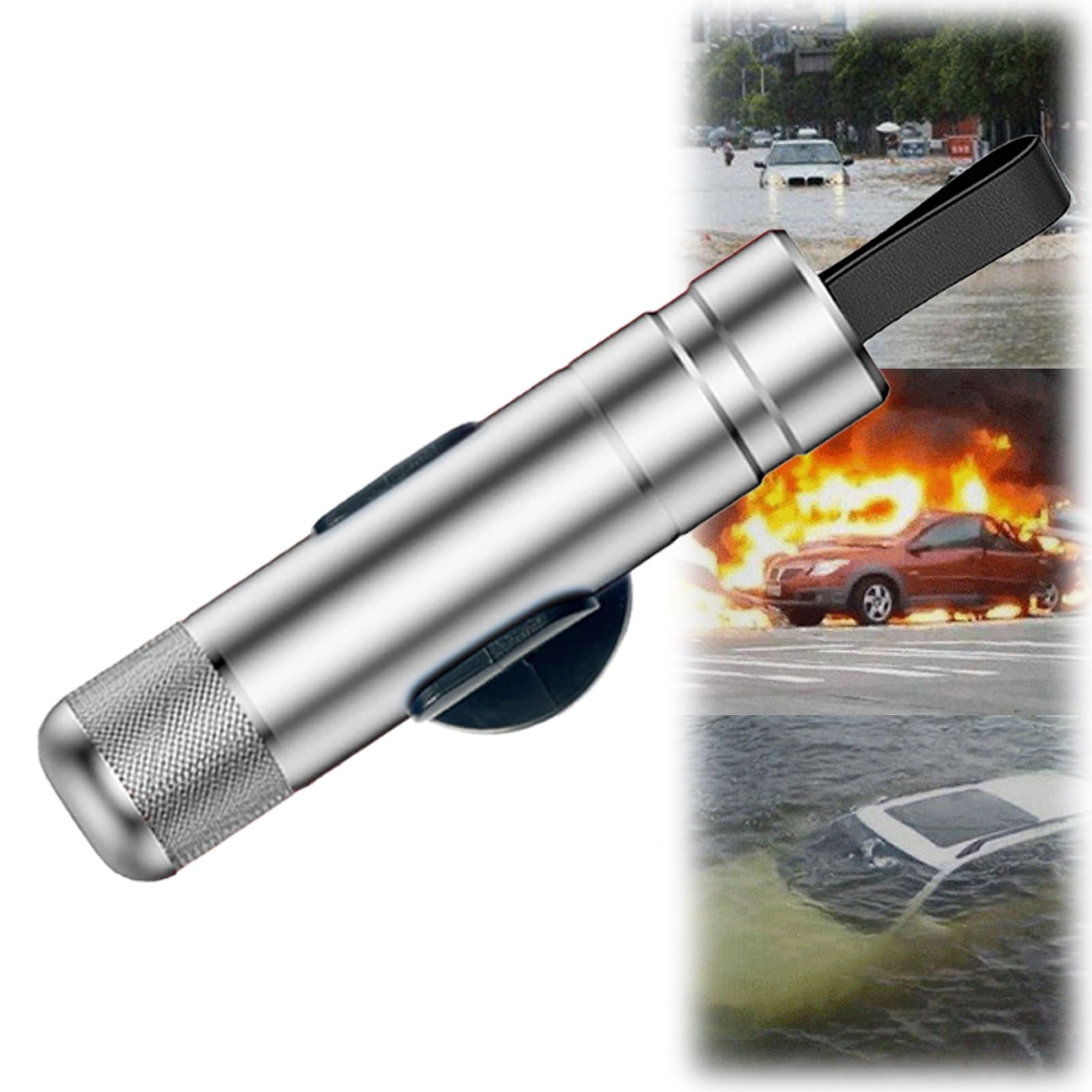 Safe Hammer, Safe Hammer Car Window Breaker, Multi-Functional Car Escape Tools Safehammer (Sliver) von Jeeeun