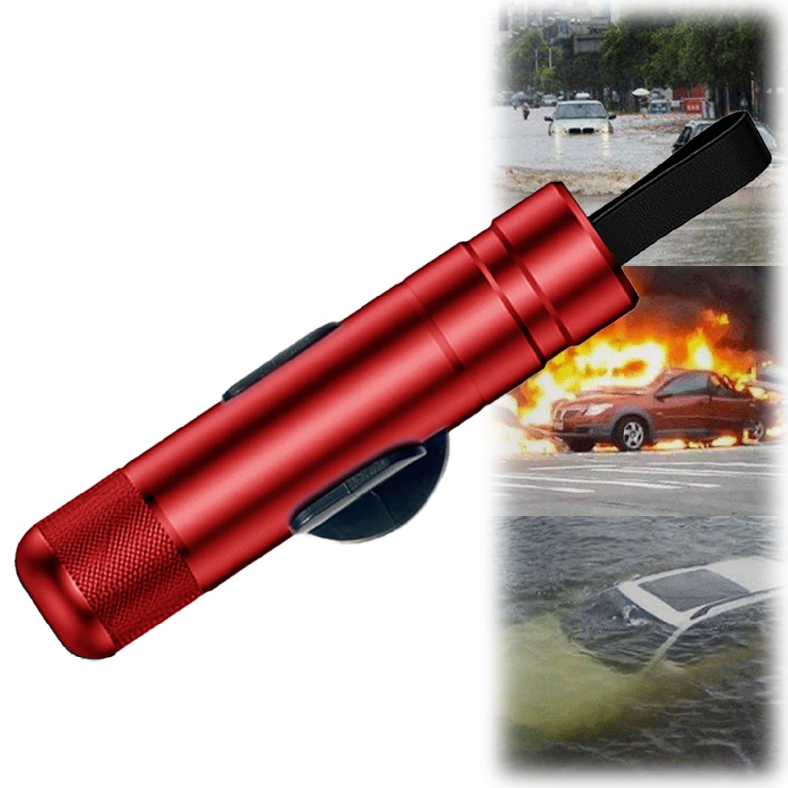 Safe Hammer, Safe Hammer Car Window Breaker, Multi-Functional Car Escape Tools Safehammer (red) von Jeeeun