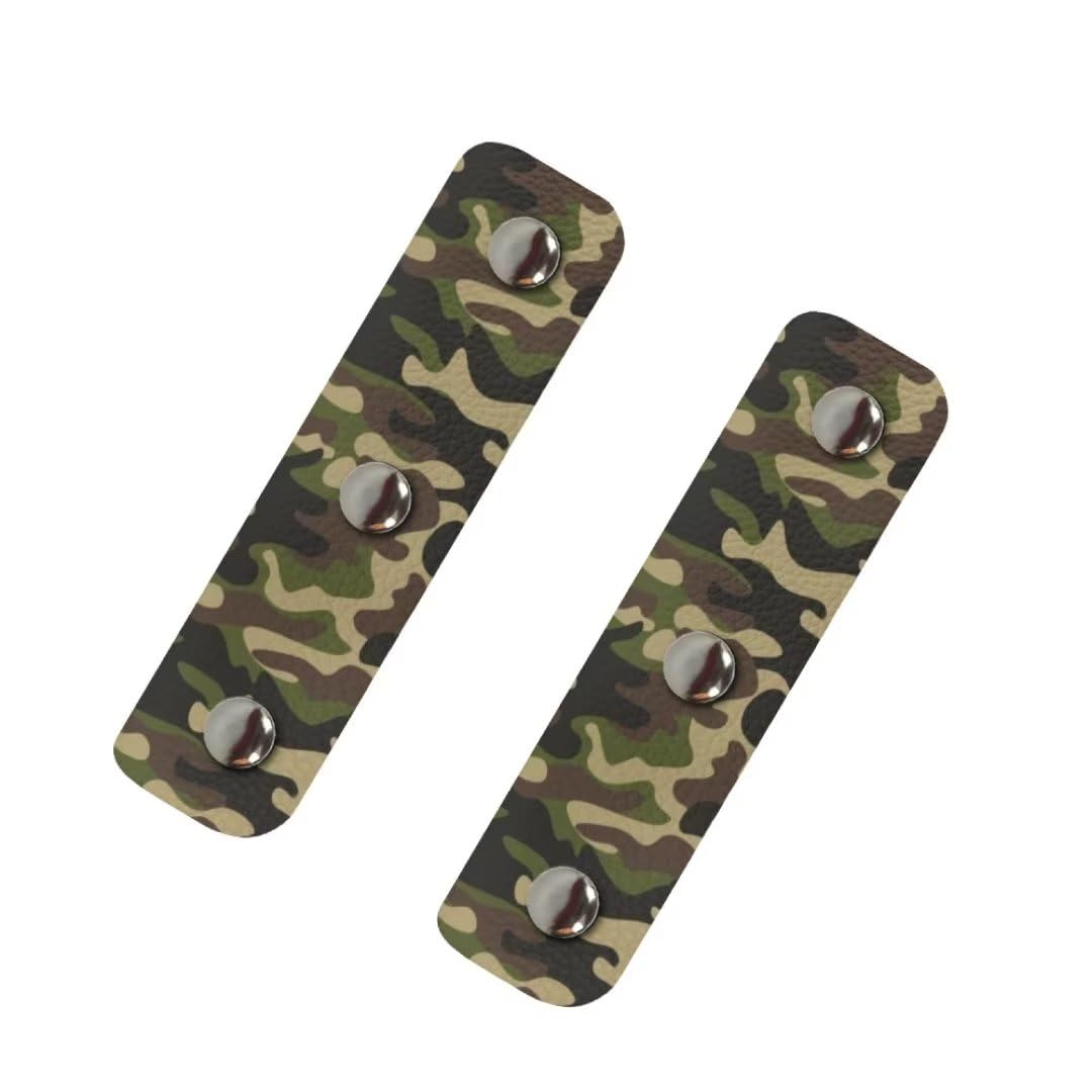 Jeiento Grüne Camouflage-Leder-Gepäckgriff-Schutzabdeckung für Handtaschen, Geldbörsen, Handgriff-Abdeckungen, 2 Stück von Jeiento