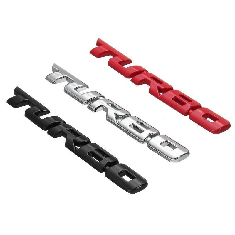 JenNiFer Turbo 3D Metall Auto Aufkleber Aufkleber Schriftzug Auto Körper Heckklappe Abzeichen Für Auto - Rot von Molyrrd