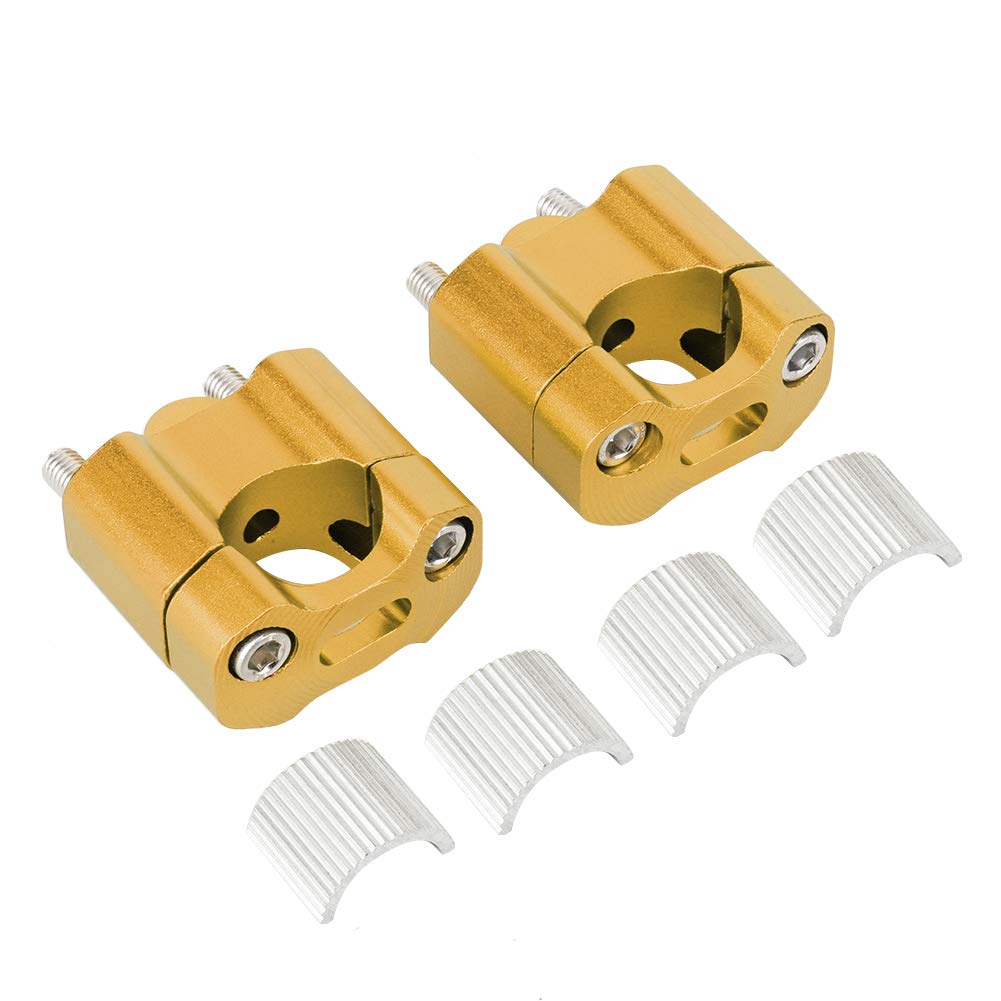 1 Paar Lenkerklemme Riser, CNC Aluminiumlegierung Universal Lenkererhöhung Fat Bar Mount Clamp - 22 mm und 28 mm(Gold) von Jenngaoo