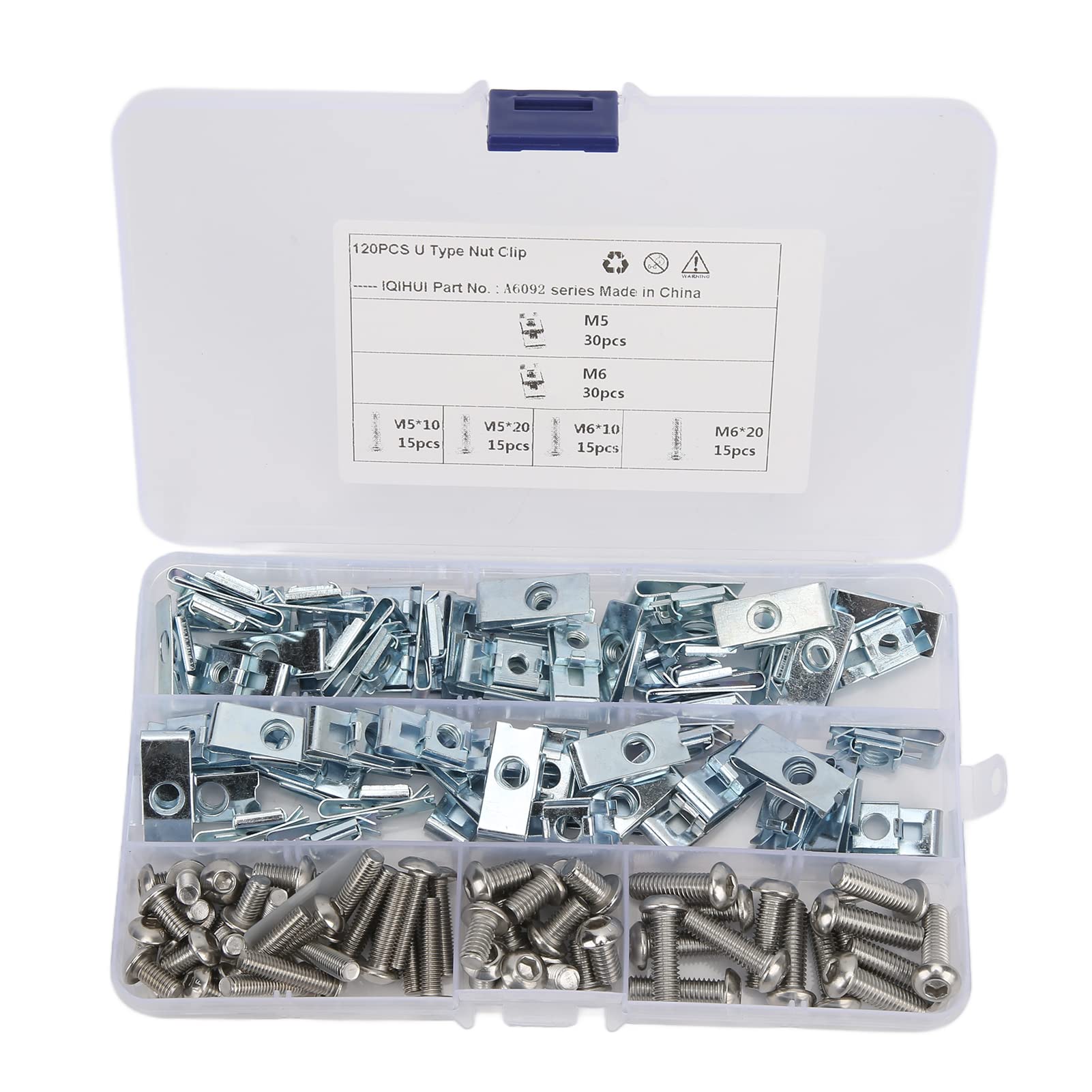 120 Stück U Typ Mutterclip, Kohlenstoffstahl U Form Clip Mutter M5 M6 Set Teil Festes Innensortiment Auto Befestigungsclips für Motorrad Auto Traktoren 120 Stück U Typ Mutterclip, Kohlenstoffstahl U Form Clip Mutter M5 M6 Set Teil Festes Innensortiment Auto Befestigungsclips für Motorrad Auto Traktoren von Jenngaoo