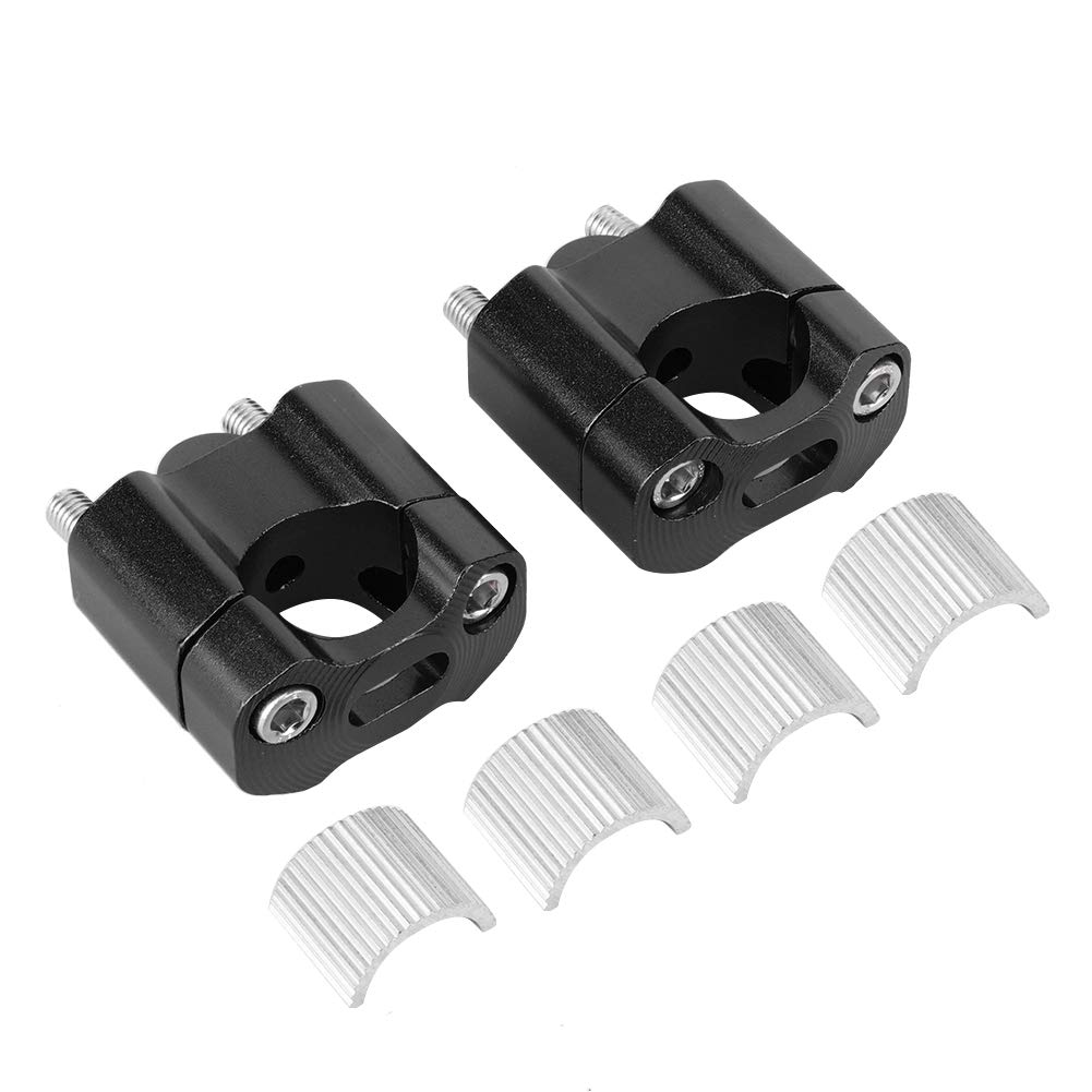 Motorrad Lenkerklemme, 1 Paar Lenkerklemme Riser, CNC Aluminiumlegierung Universal Lenkererhöhung Fat Bar Mount Clamp - 22 mm und 28 mm (Schwarz) von Jenngaoo