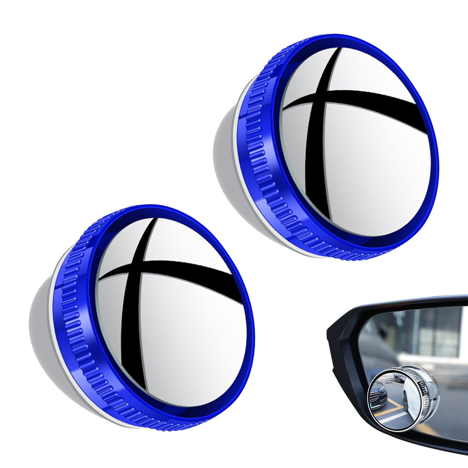 Jenshhch Toter Winkel Spiegel Auto Schwarz 360° Adjustable HD Glass ABS Sicherheitsspiegel mit Saugnapf für SUV LKW Transporter Universal Allwetter Auto Zubehör (A) von Jenshhch