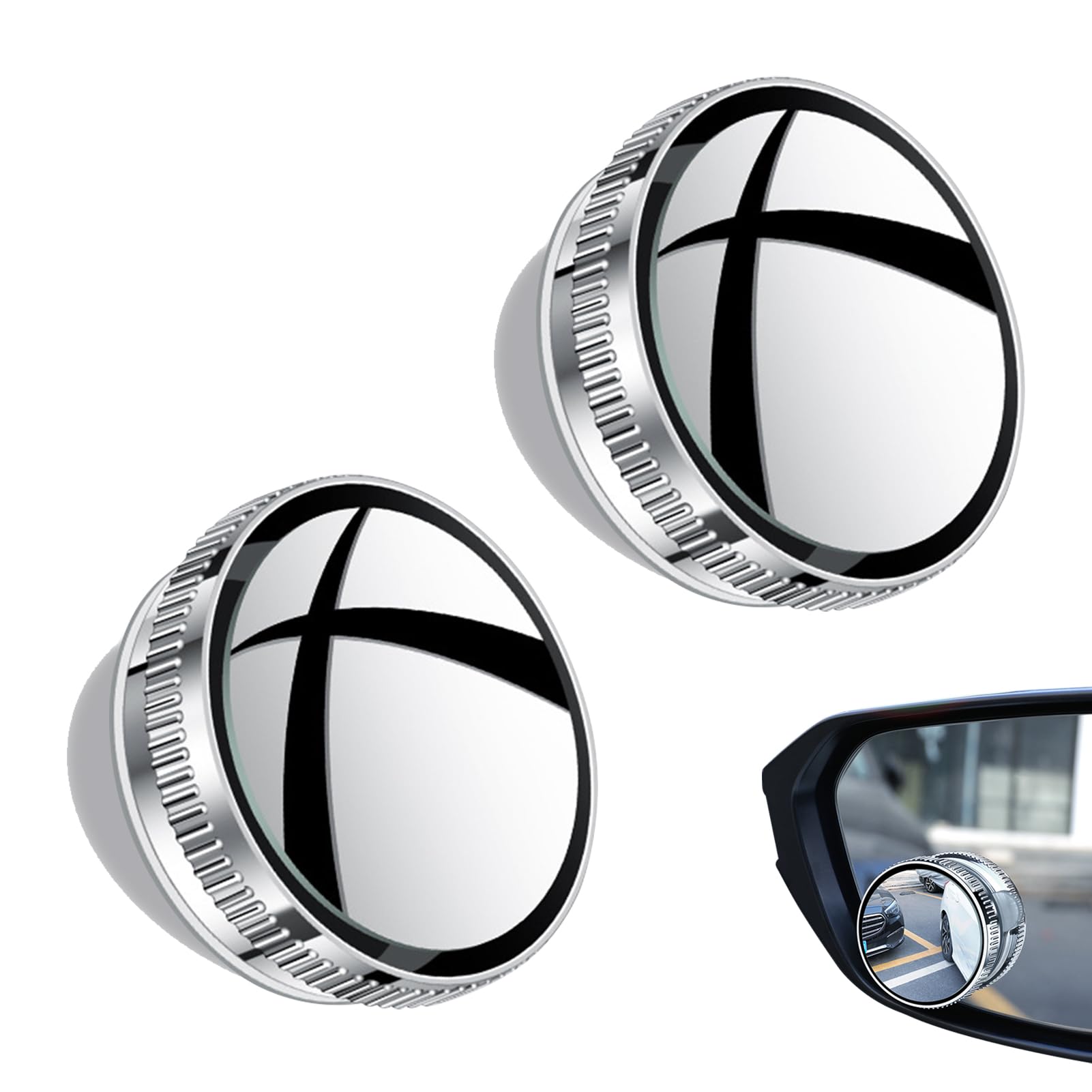 Jenshhch Toter Winkel Spiegel Auto Schwarz 360° Adjustable HD Glass ABS Sicherheitsspiegel mit Saugnapf für SUV LKW Transporter Universal Allwetter Auto Zubehör (B) von Jenshhch